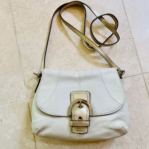 Coach cream & gold leather crossbody